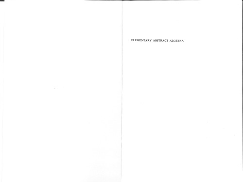 Elementary Abstract Algebra