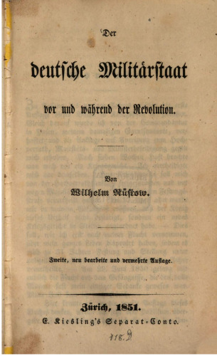 Der deutsche Militärstaat vor und während der Revolution
