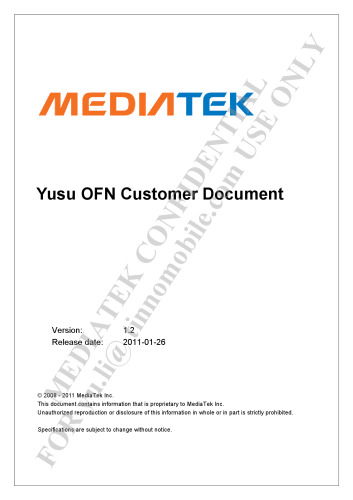 MT6573 YuSu OFN Customer Document