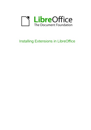 Installing Extensions in LibreOffice