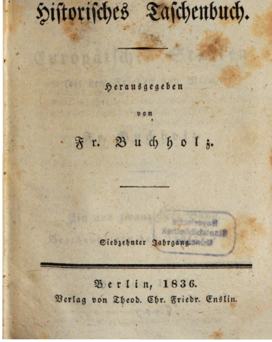 Begebenheiten des Jahres 1831
