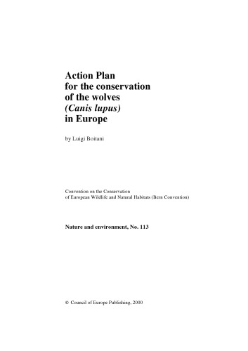 Action Plan for the Conservation of Wolves in Europe