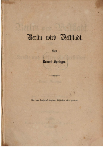 Berlin wird Weltstadt