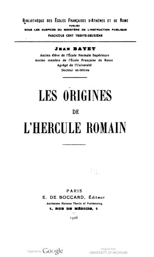 Les origines de l'Hercule romain