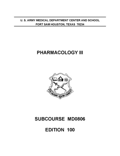 Pharmacology III MD0806