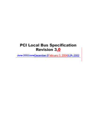 PCI Local Bus Specification, Revision 3.0 (Change Bar)