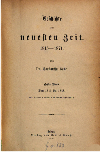 Von 1815 bis 1848