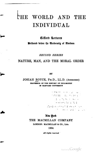 The world and the individual - Second Series