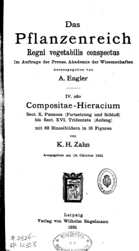 Pflanzenreich zahn hieracium