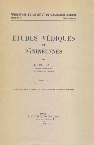 Études védiques et pāṇinéennes