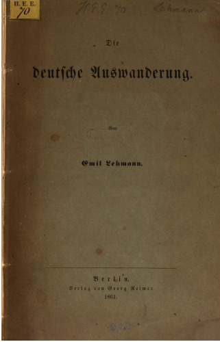 Die deutsche Auswanderung