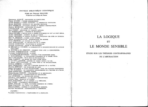 La logique et le monde sensible