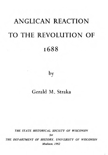 Anglican Reaction to the Revolution of 1688