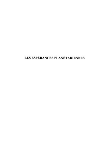 Lés espérances planétariennes