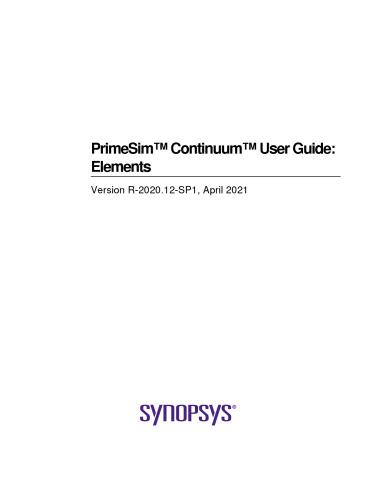 PrimeSim™ Continuum™ User Guide: Elements