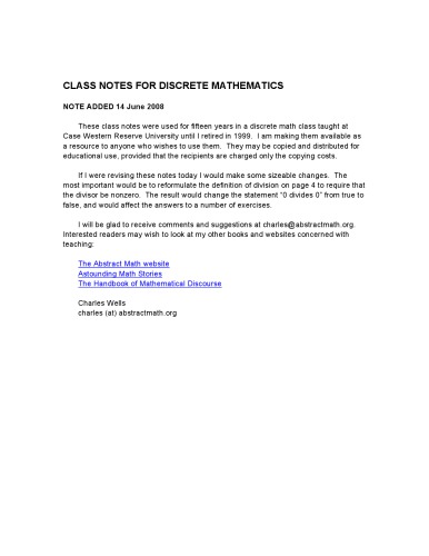 Discrete Mathematics [Lecture notes]