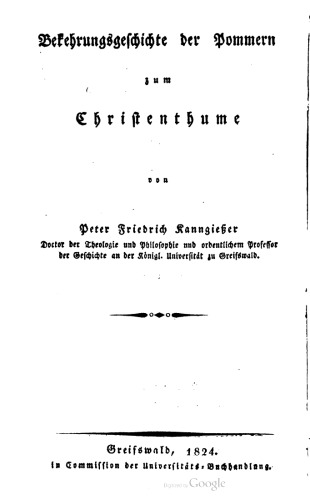 Bekehrungsgeschichte der Pommern zum Christentum