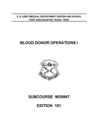Blood Donor Operations I MD0867