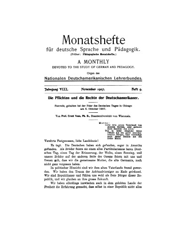 Die Pflichten und die Rechte der Deutschamerikaner