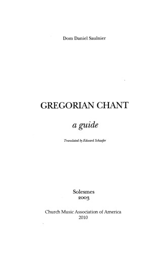 Gregorian Chant: A Guide