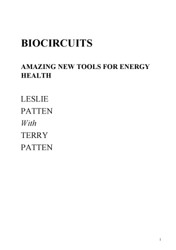 Biocircuits: Amazing New Tools for Energy Health