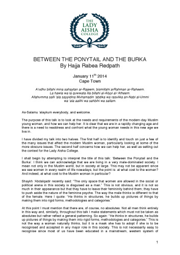 Between the Ponytail and the Burqa