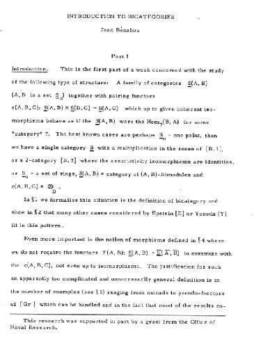 Introduction to Bicategories