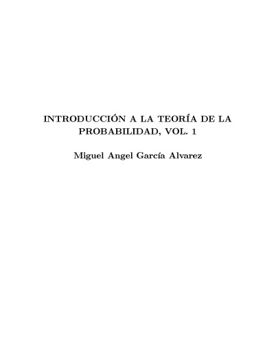 Introducción a la Teoría de la Probabilidad, Vol. 1