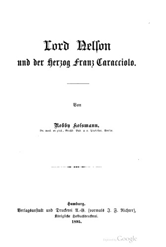 Lord Nelson und der Herzog Franz Caracciolo