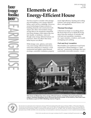 Elements of an energy-efficient house