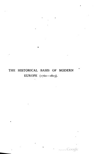 The Historical Basis of Modern Europe (1760 - 1815)