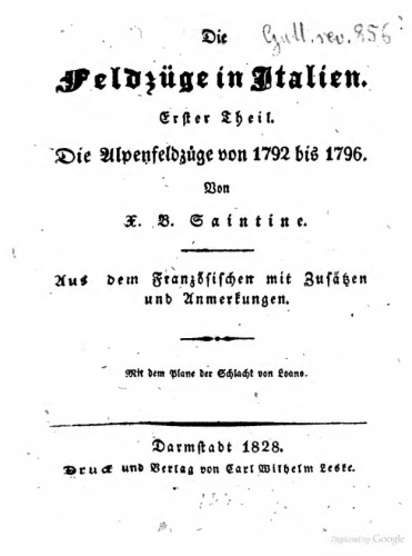 Die Alpenfeldzüge von 1792 bis 1796
