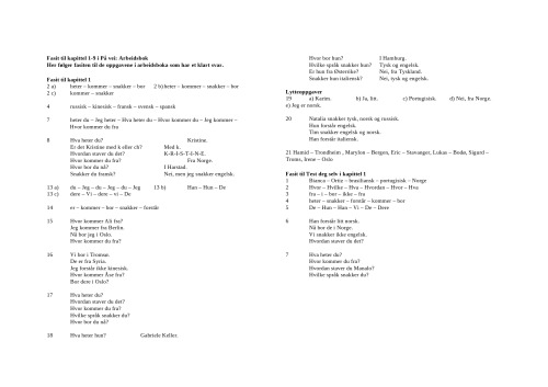 Arbeidsbok. Fasit