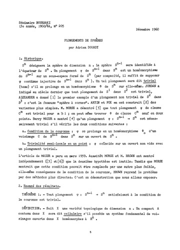 Séminaire Bourbaki, Vol. 6, 1960-1961, Exp. 205-222