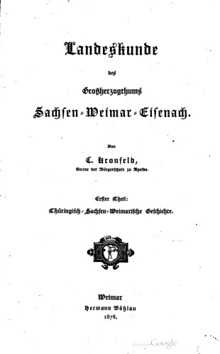 Thüringisch-Sachsen-Weimarische Geschichte