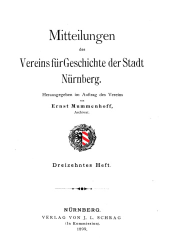 Mitteilungen des Vereins für Geschichte der Stadt Nürnberg