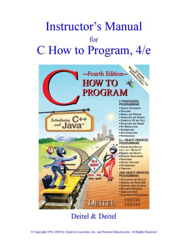 Instructor's Manual for C How to Program, 4 e