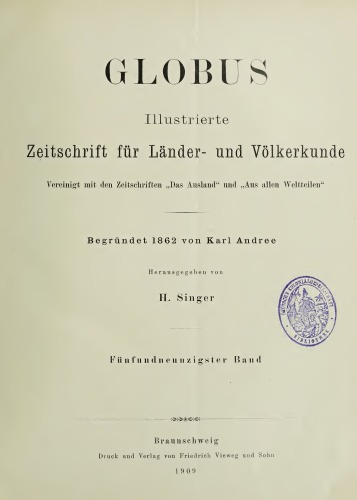 Globus. Illustrierte Zeitschrift für Länder- und Völkerkunde