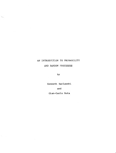 An Introduction to Probability and Random Processes