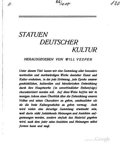 Cornelius Tacitus - Die Germania (Deutsch von Will Vesper 1906)