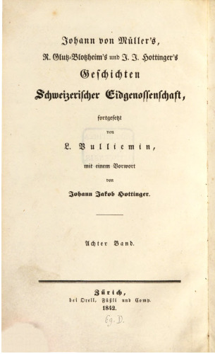 Geschichte der Eidgenossen während des 16. und 17. Jahrhunderts