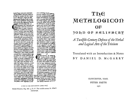 The Metalogicon of John of Salisbury