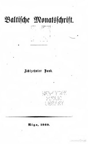 Baltische Monatsschrift