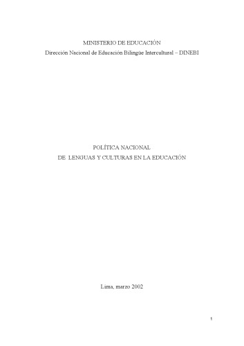 Política Nacional de Lenguas y Culturas en la Educación (Perú)