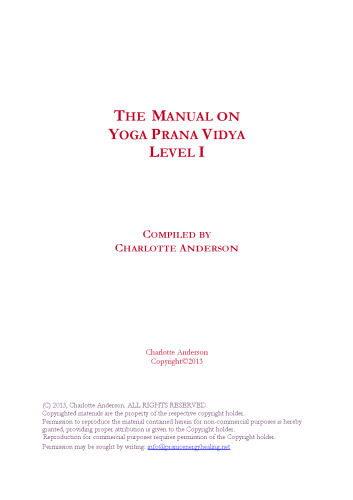The manual on yoga prana vidya level 1