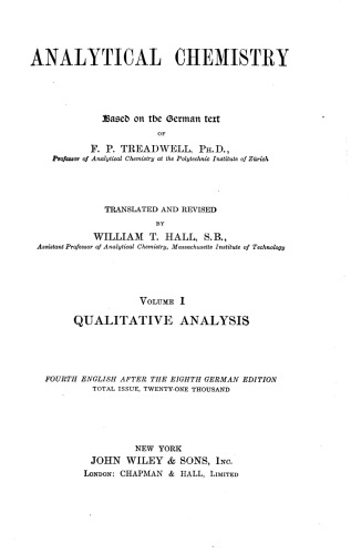 Analytical Chemistry Vol 1