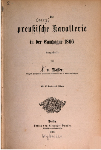 Die preußische Kavallerie in der Campagne 1866