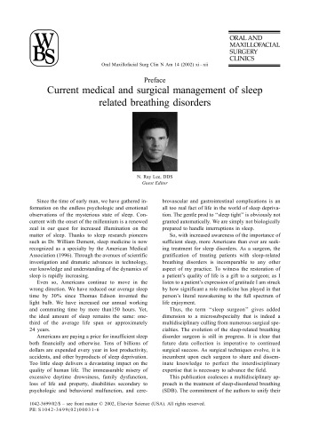 Current medical and surgical management of sleep related breathing disorders