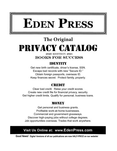 Eden Press Privacy Catalog - 2020-2021 Edition