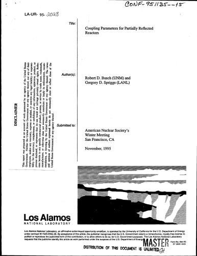 Coupling parameters for partially reflected reactors